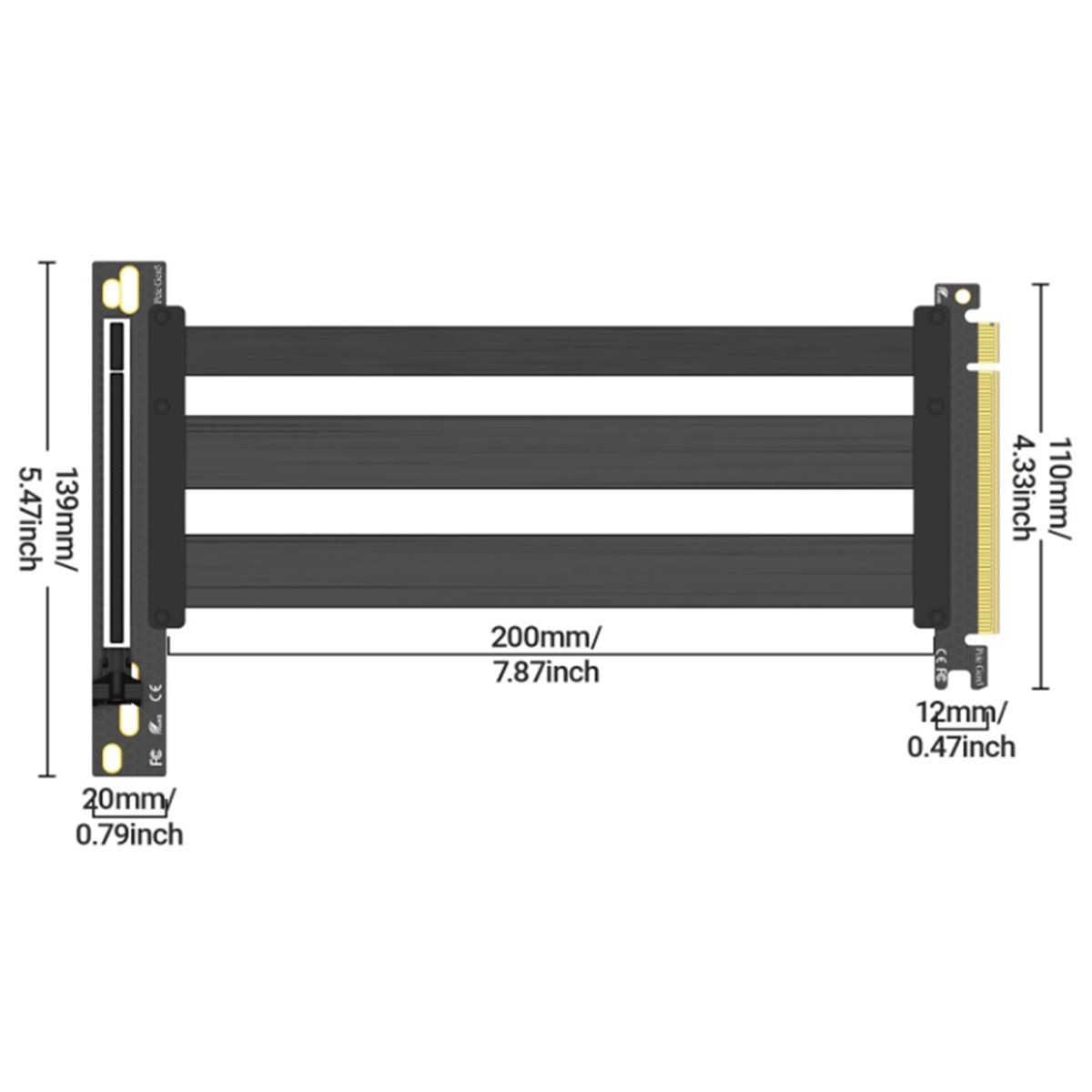 PCIe 5.0ライザーケーブル GPU垂直マウント延長ケー - Pcie 5.0 Gpu Riser Cable のレビューと価格